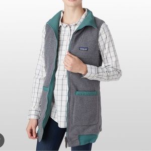 Patagonia Shelled Synchilla Vest Reversible M Green Grey